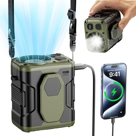 Waist Fan with Power Bank & LED