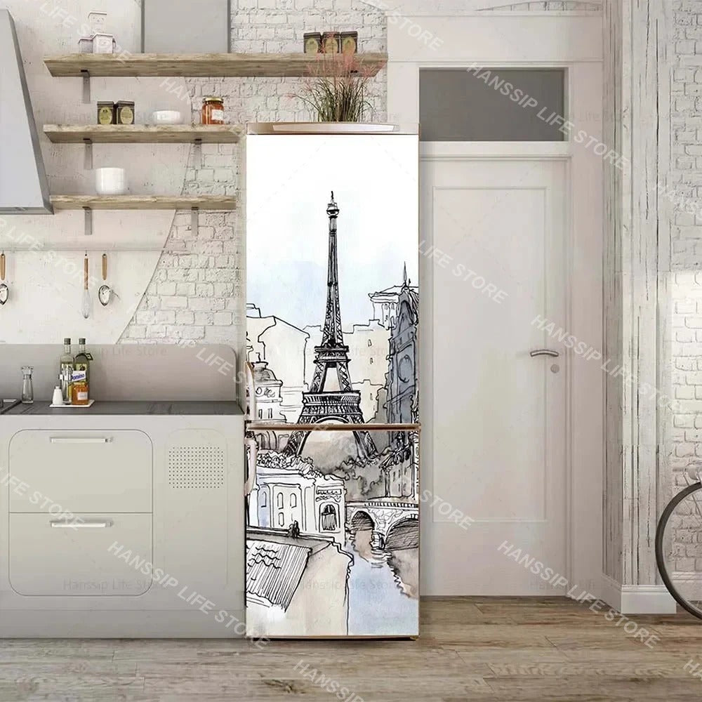 INS Fridge Door Wrap Vinyl Sticker