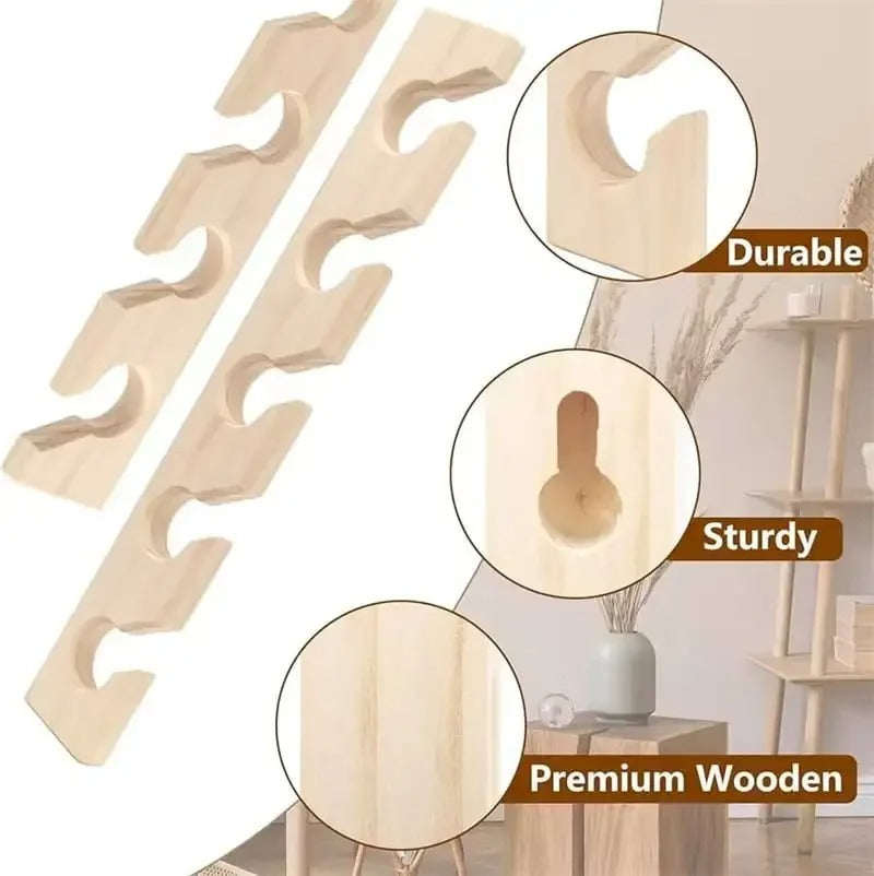 Wall-Mounted Wooden Cap Organizer