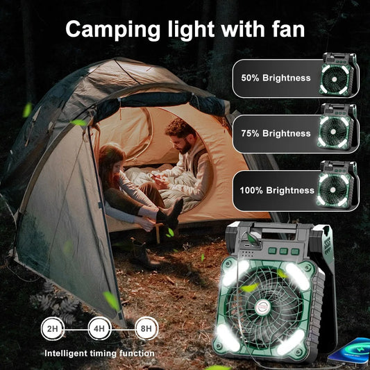 Solar Camping Light with Fan