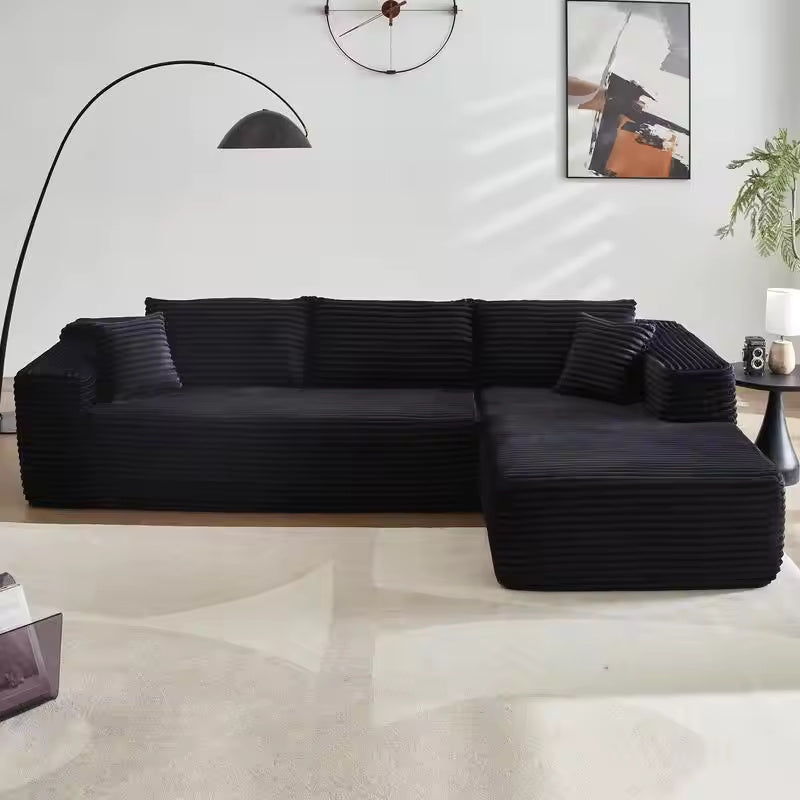 Corduroy Cloud Velvet Modular Sofa with Chaise