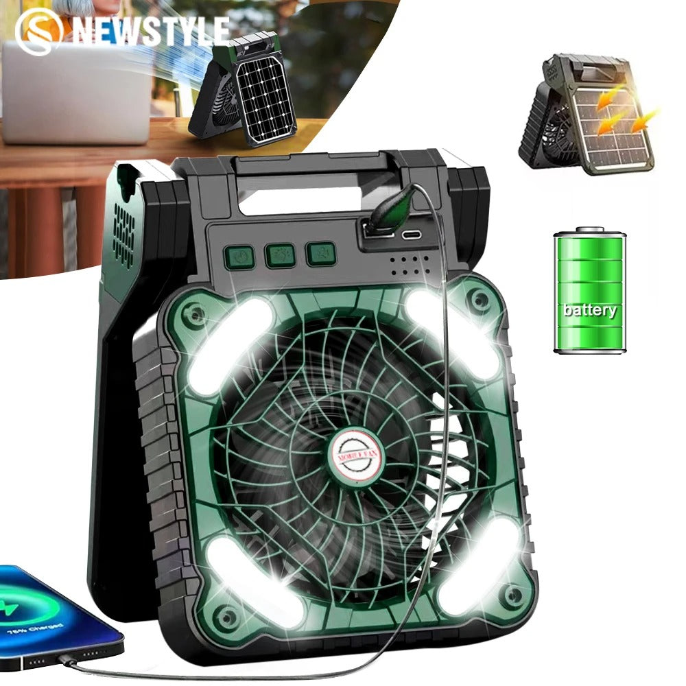 Solar Camping Light with Fan