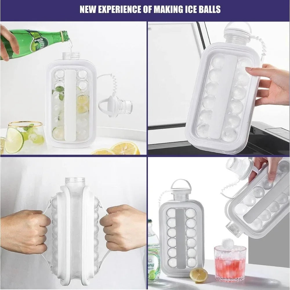 Portable 2-in-1 Folding Ice Maker Bottle