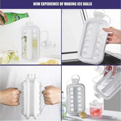 Portable 2-in-1 Folding Ice Maker Bottle