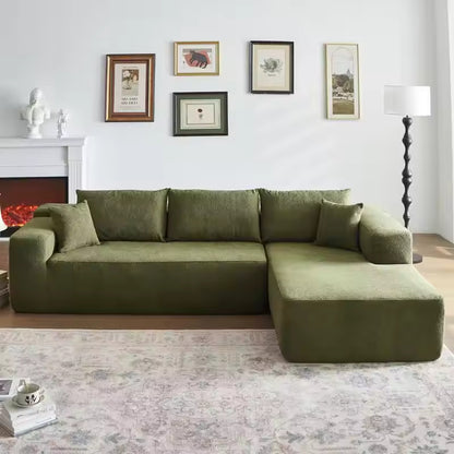 Corduroy Cloud Velvet Modular Sofa with Chaise