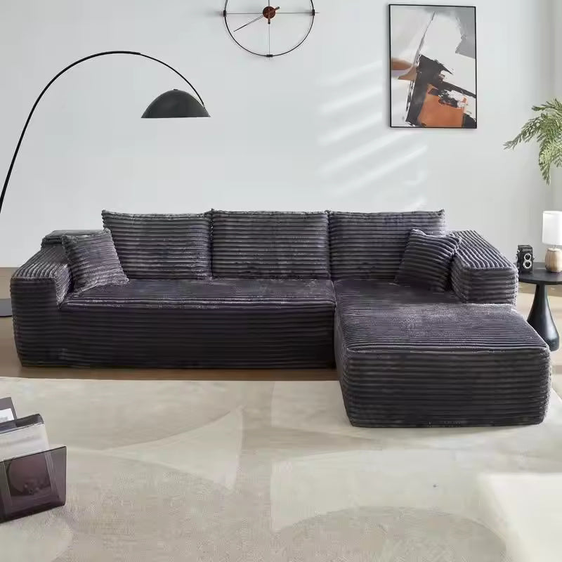 Corduroy Cloud Velvet Modular Sofa with Chaise